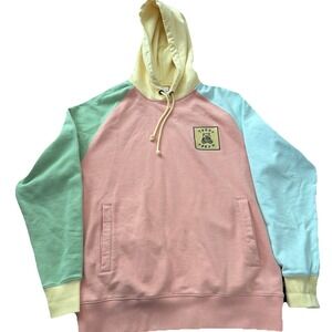 Teddy Fresh Cotton Color Block Pastel Hoodie Unisex Med Pullover Embroidered